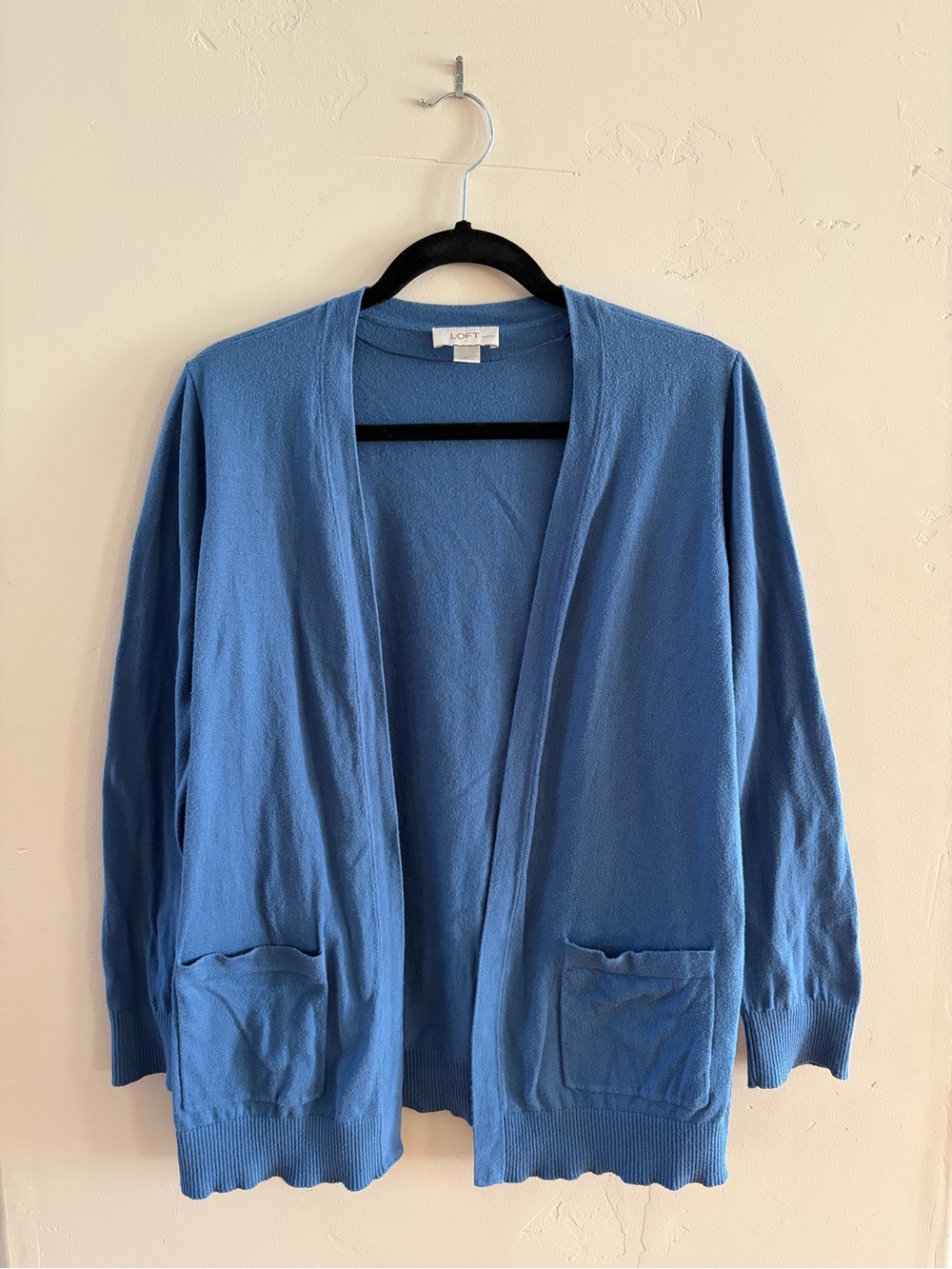 LOFT Blue Open-Front Cardigan Sweater